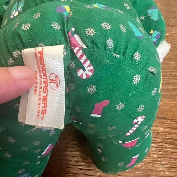 1996 Trendmasters Christmas Bear Plush – Holiday Pajamas & Santa Hat - Picture 2 of 3